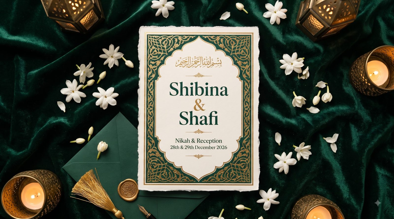 Official Wedding Invitation Card Flat Lay