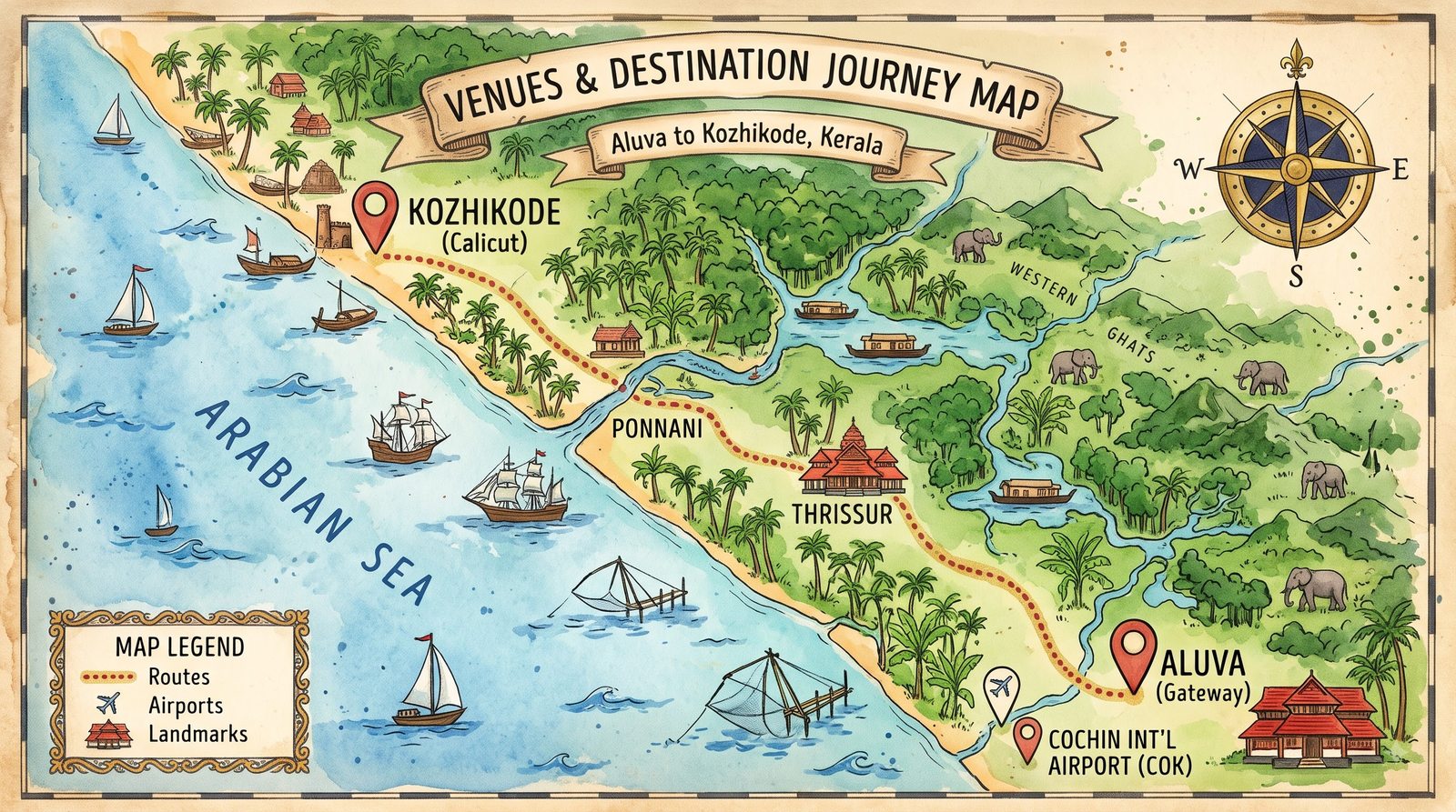 Kerala Wedding Destination & Journey Map